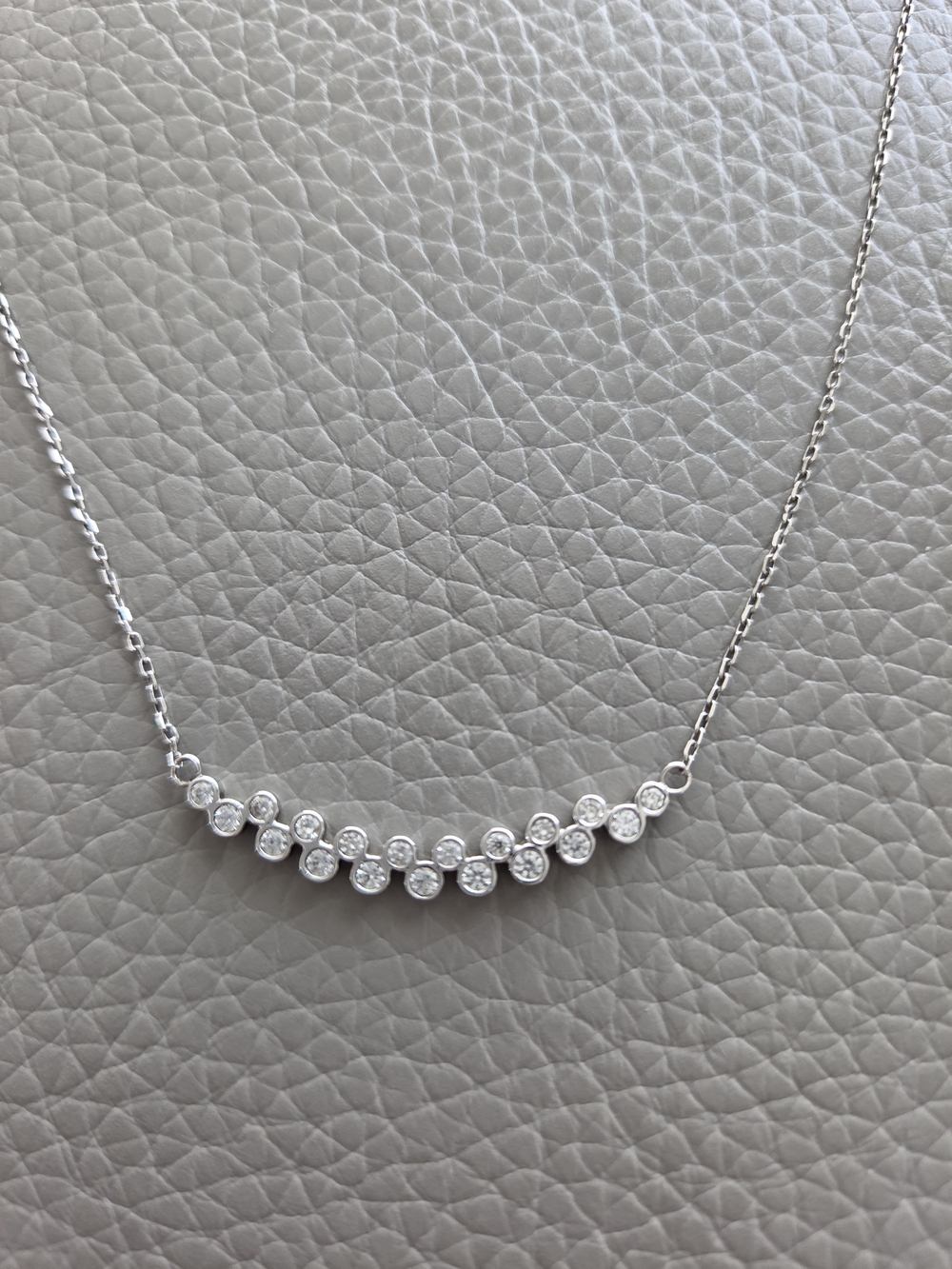 Sterling Silver CZ Bezel Bar Necklace